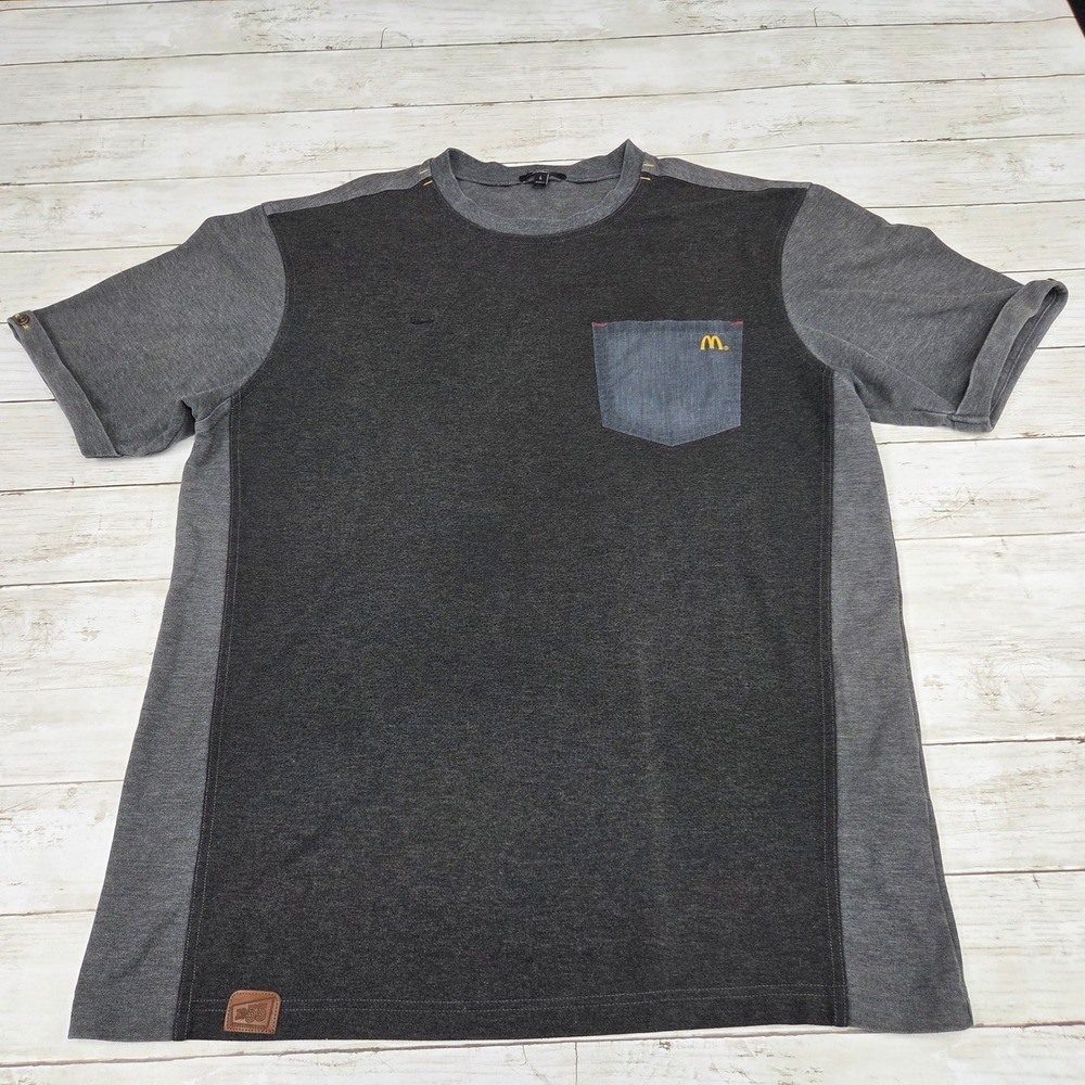 Timeless Elements T-Shirt Mens Large Gray McDonald's Colorblock Pocket‎ MC396